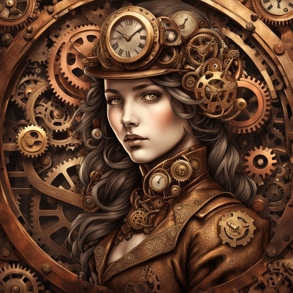 steampunk style a girl.