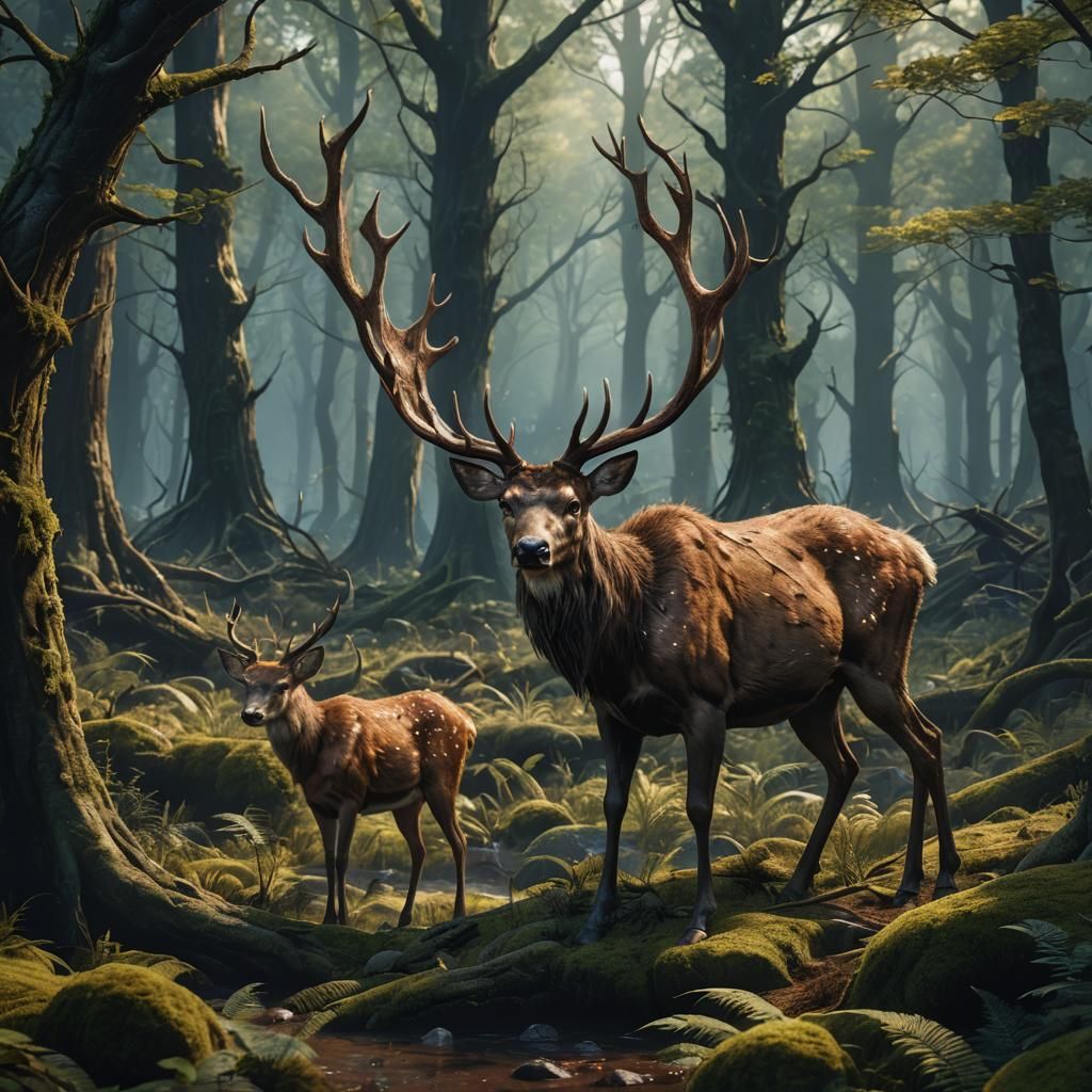 Deer in forest