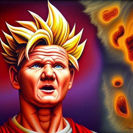 Super Saiyan Gordon Ramsay hyperdetailed Amanda Sage modern ...