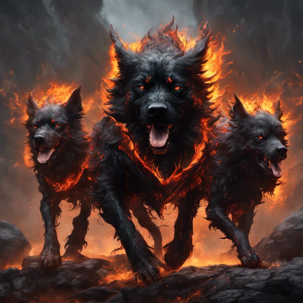 Three hounds of hell  by @Moon Rabbit