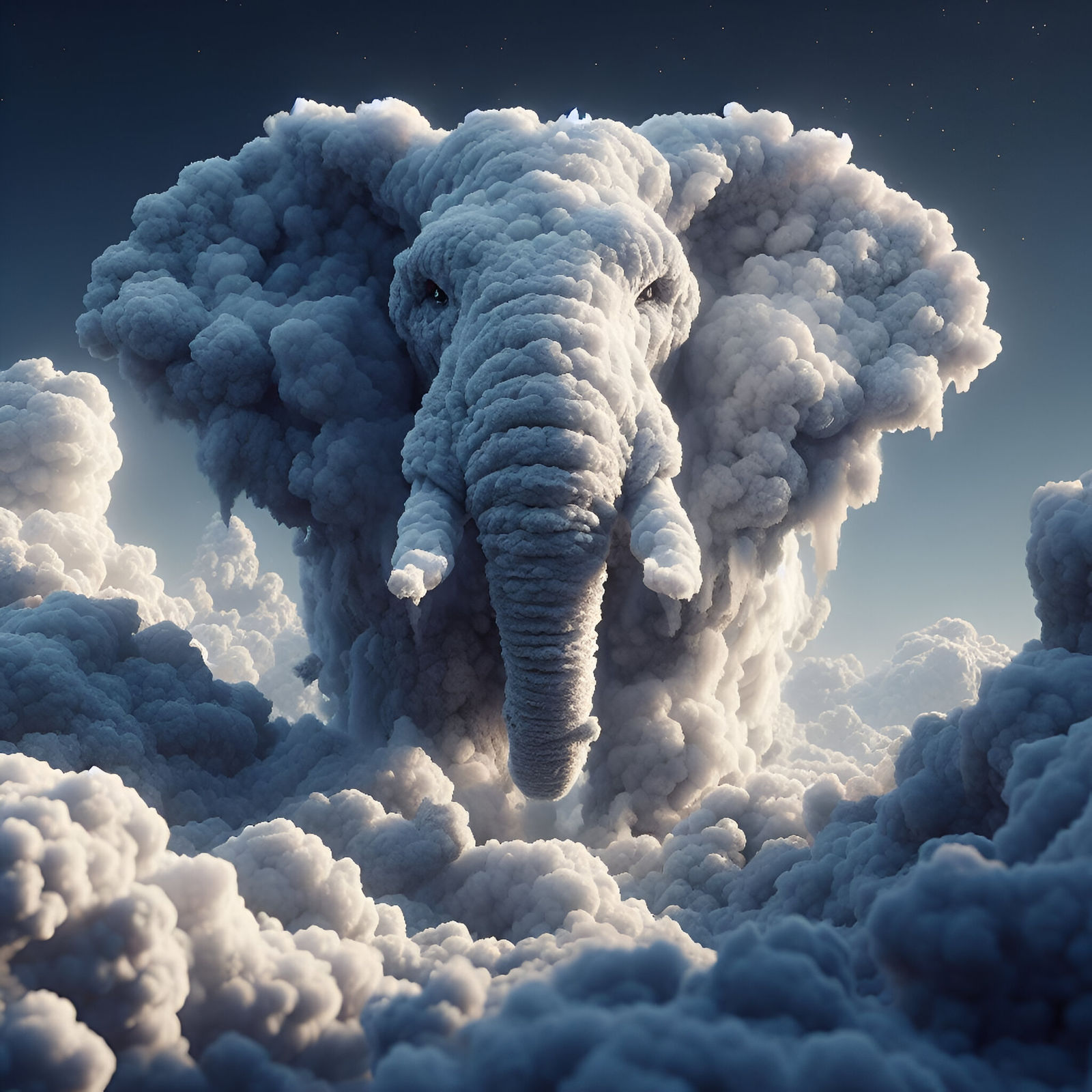 Cloudy Elephant  by @SmitAiArtist