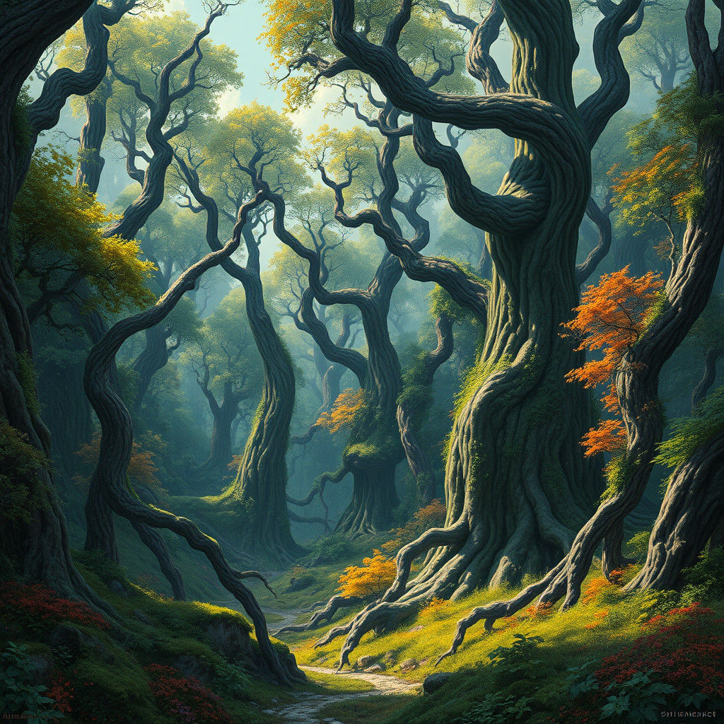 Surreal Forest Landscape in Rich Colors