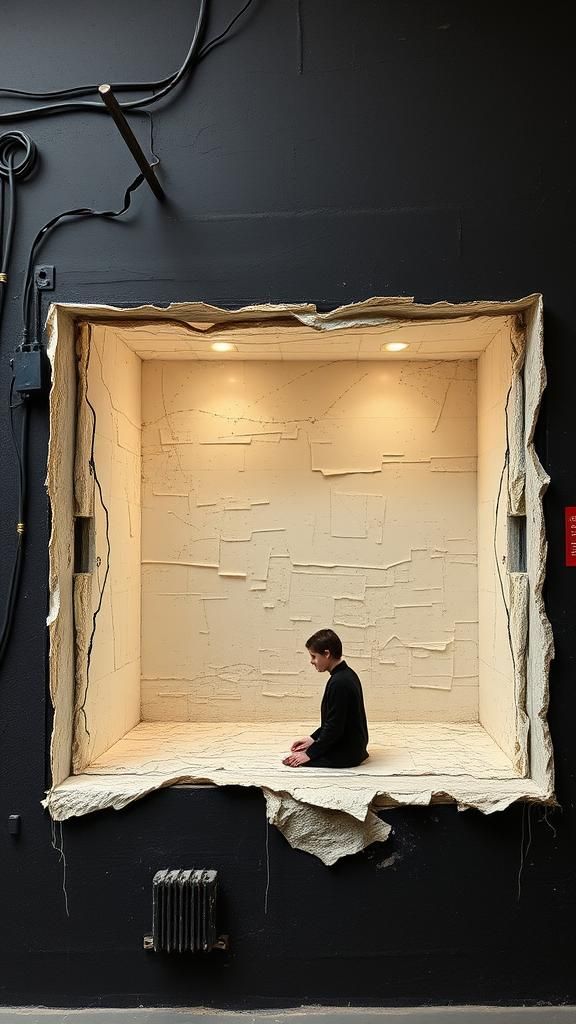 Surrealist Art: Corrugated Paper Illusion of Safety