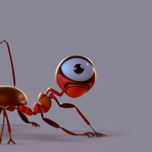 The one eyed friendly ant 😄 with handle bar moustache! - AI Generated ...