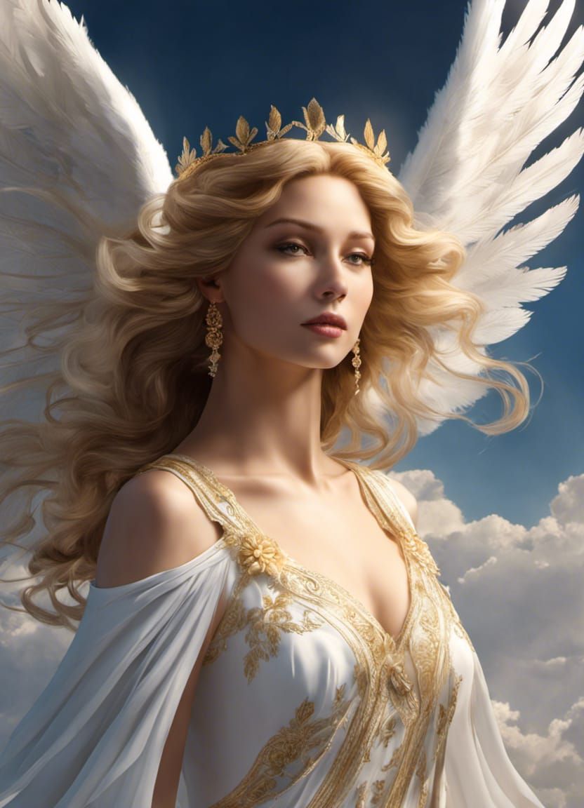 Angel Looking Down From The Clouds - AI Generated Artwork - NightCafe ...