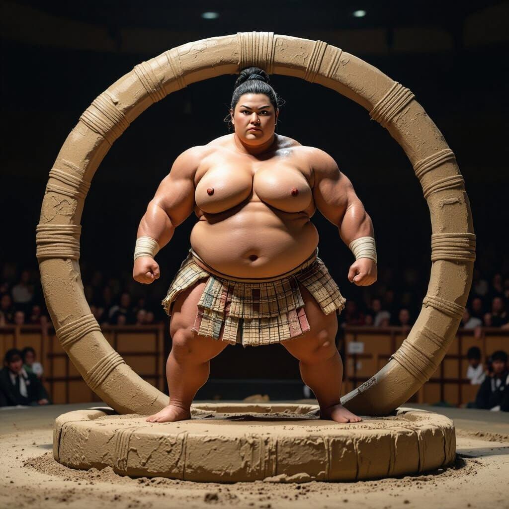 Female Sumo Wrestler in Realistic Cinematic Style