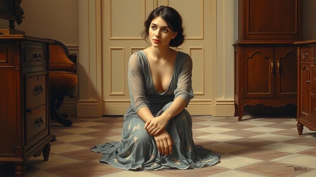 Femme assise aux genoux pliés, en 1917, aquarelle réaliste à la façon d' Egon Schiele, exposé au Musée Léopold_