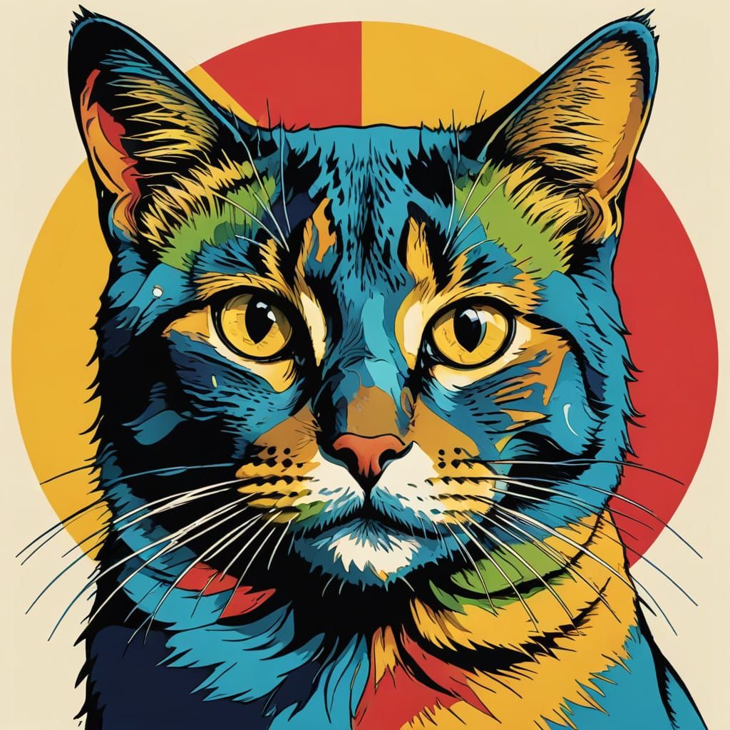 Pop Art Cat  by @Heleanna
