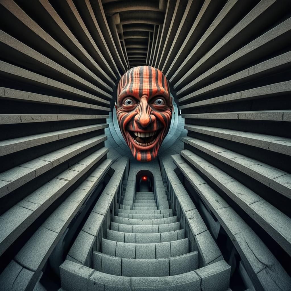 Surreal Optical Illusion Stairway in HDR