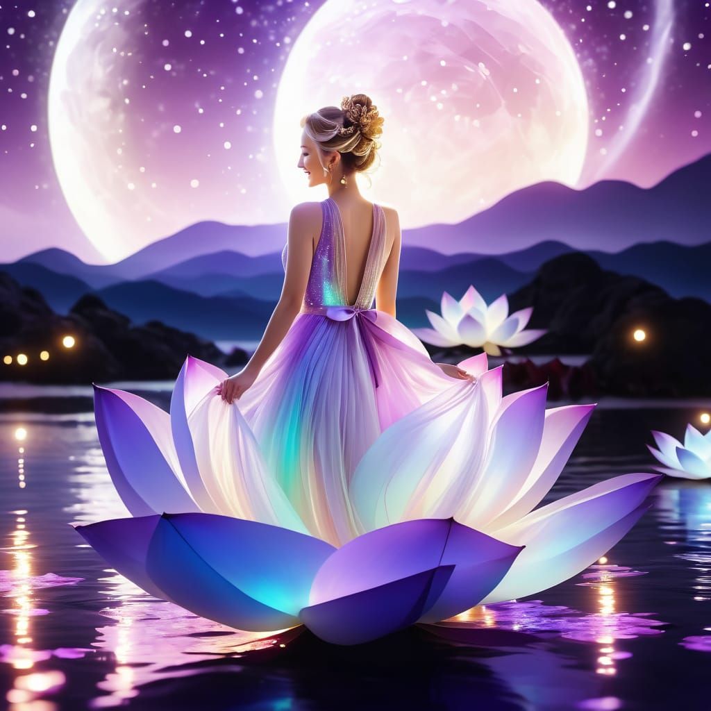 🤍💜 Eclat de Mauve et Blanc sous la Lune 💜🤍