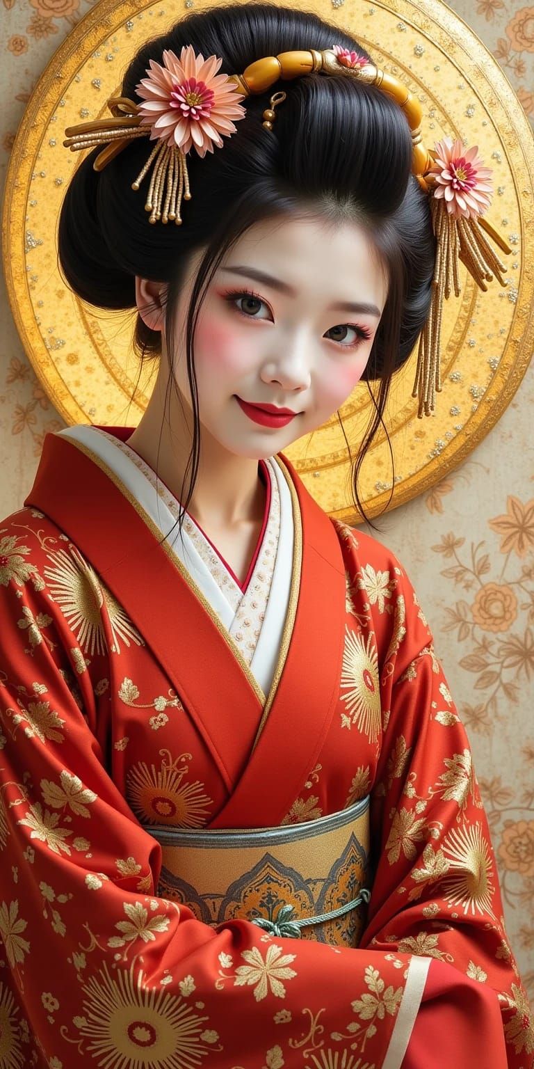 Geisha Lady_Trial with Gustav Klimt