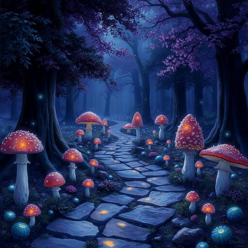 Mushroom path  by @Dragonaut 