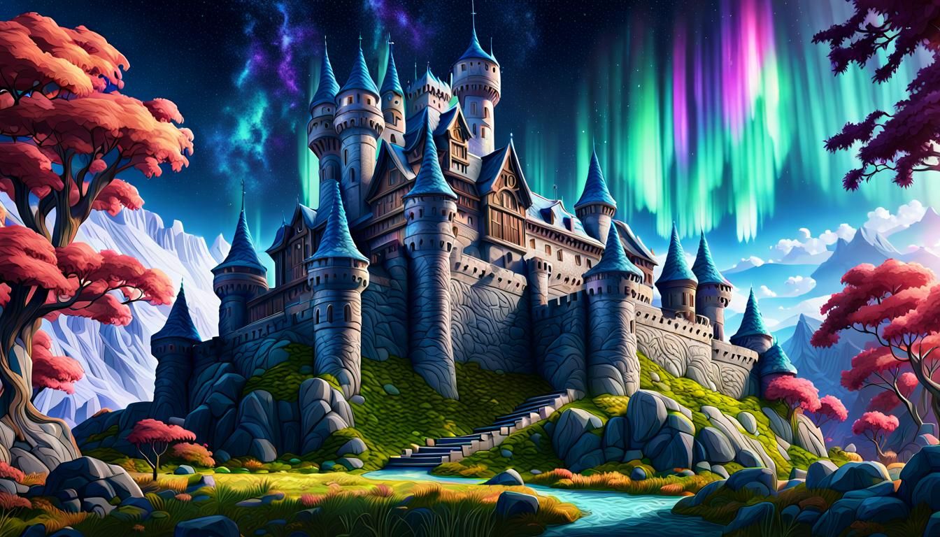 A very detailed castle with very detailed scenery with cool ...