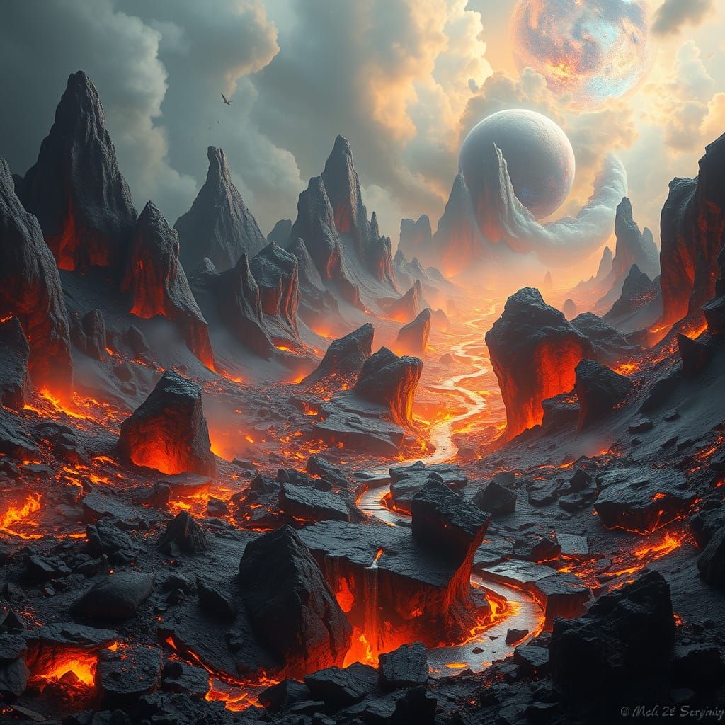 Cosmic Wasteland Reborn in Surreal, Iridescent Hues