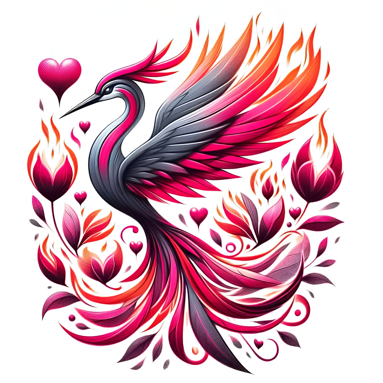Lovebird Hearts Aflame Clip Art (Set of Six)