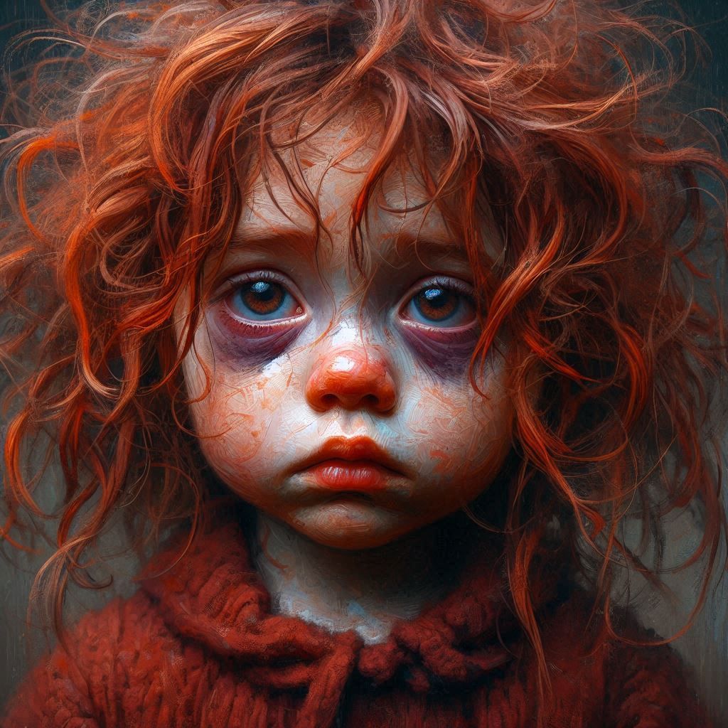 Portrait of sad tired baby