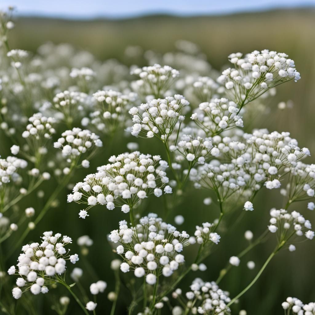 Baby breath flowers prairie - AI Generated Artwork - NightCafe Creator