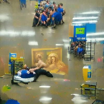 A Renaissance painting of a wal mart