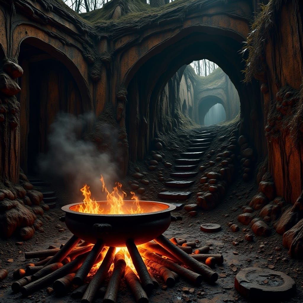 <lora:Vect Oblivion:1.0>
grunge, grungy, extremely detailed "Witches Coven at a rusty cauldron over an open firepit", dirty, dusty, abandone...