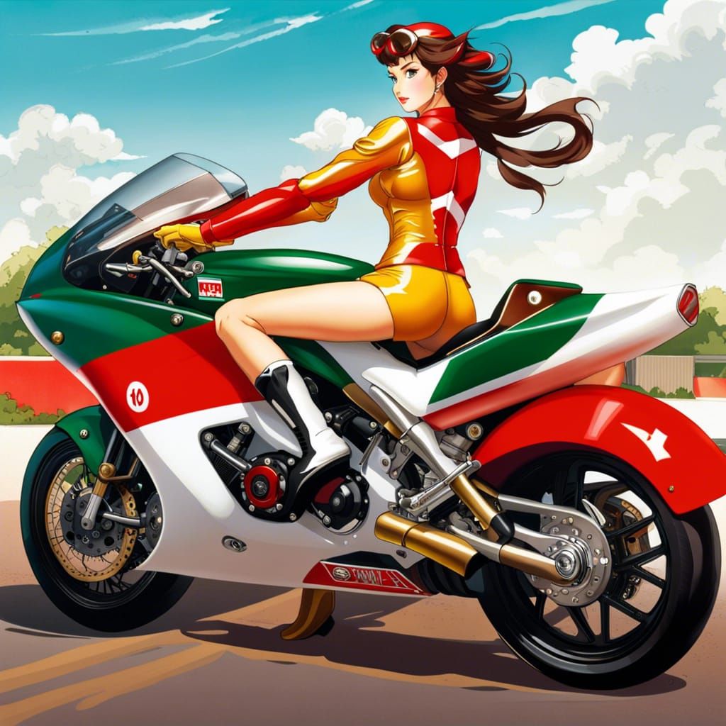 Pin up on a bimota
