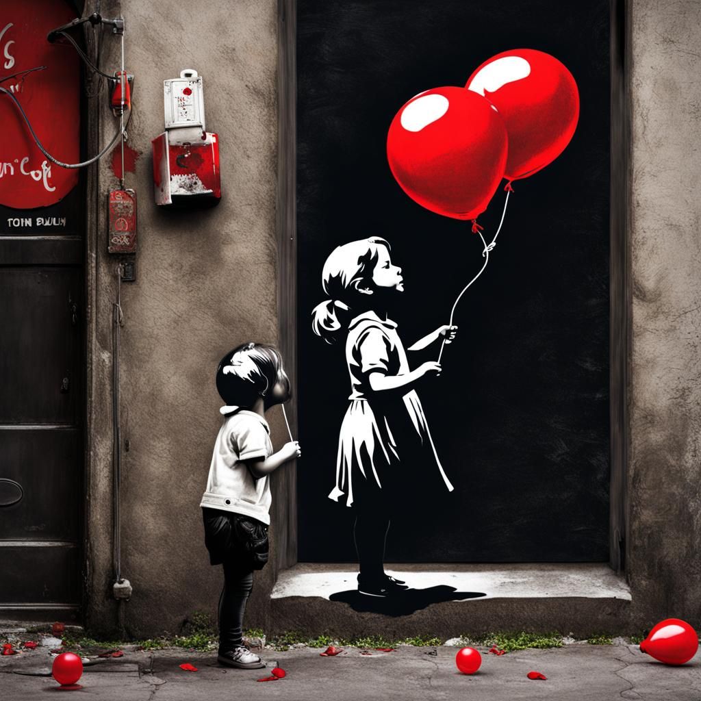 The Girl with Red Balloons AI Generated Artwork NightCafe Creator