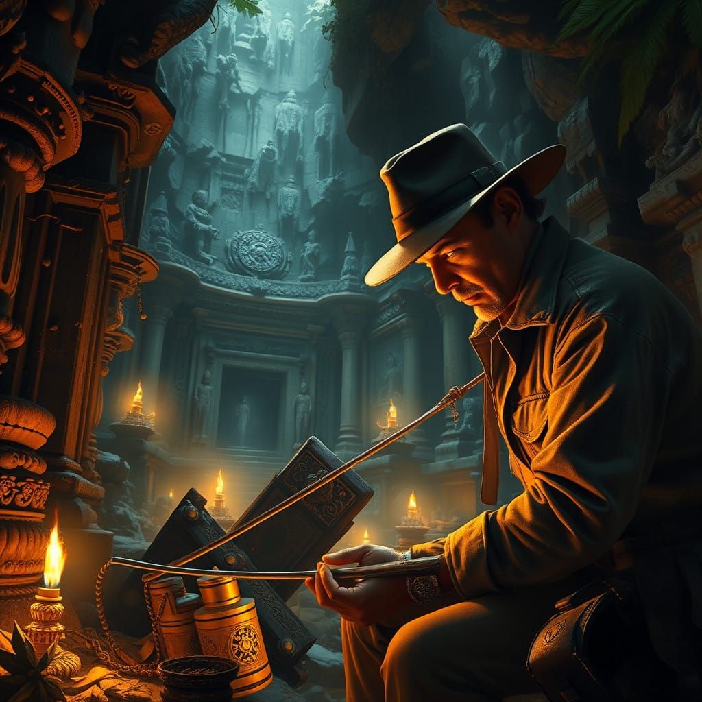 Golden Light on Ancient Temple Ruins