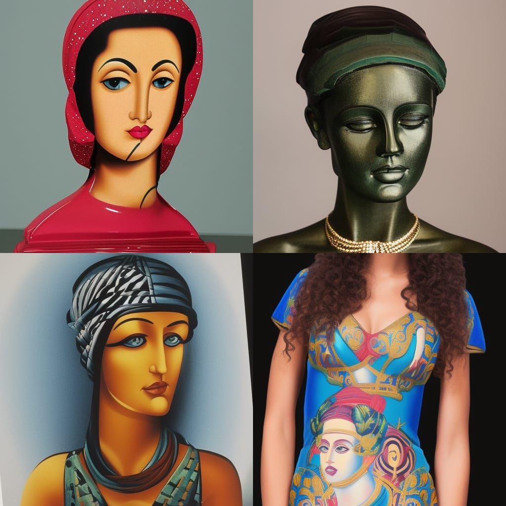 Buste de femme style lempika