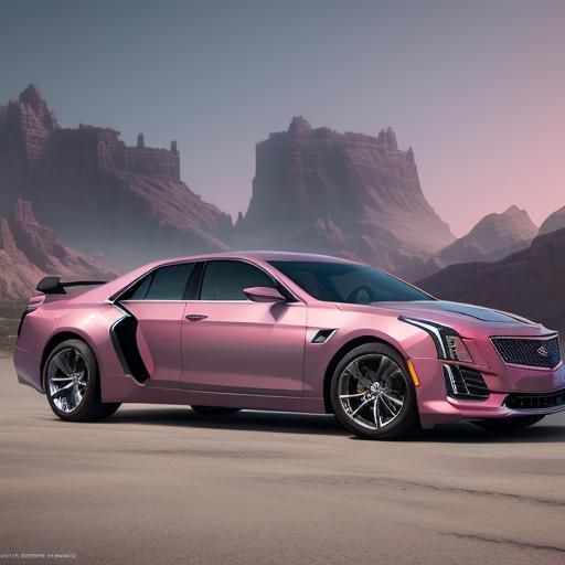 pink carination, brown sport coat, white Cadillac
