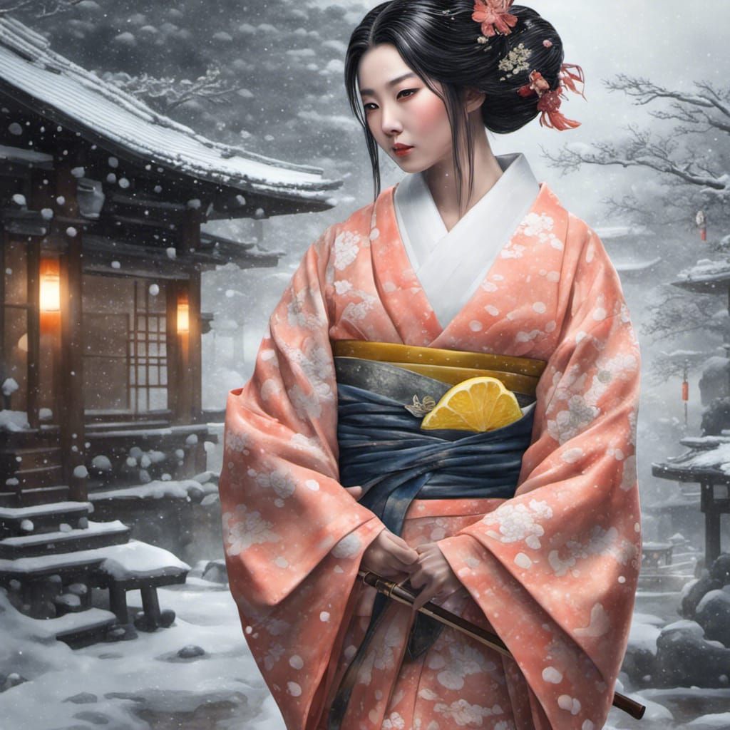 geisha in onsen(japanese bath) - AI Generated Artwork - NightCafe Creator