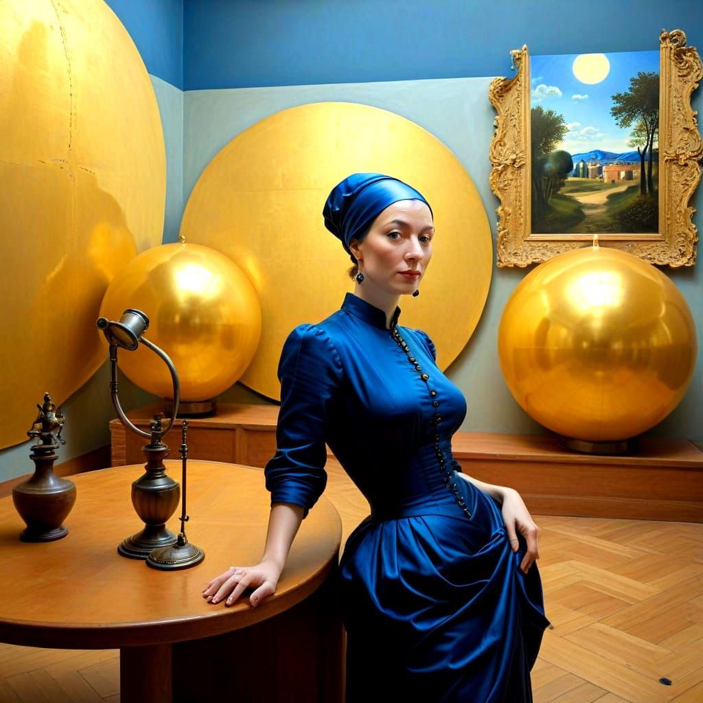 Portrait of Elegant Woman in Vibrant Interior Setting