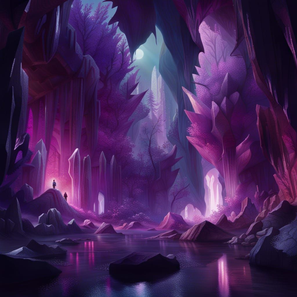 Amethyst Cavern - AI Generated Artwork - NightCafe Creator