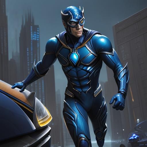 blue beetle & booster Gold superhero dc comics - AI Generated Artwork ...