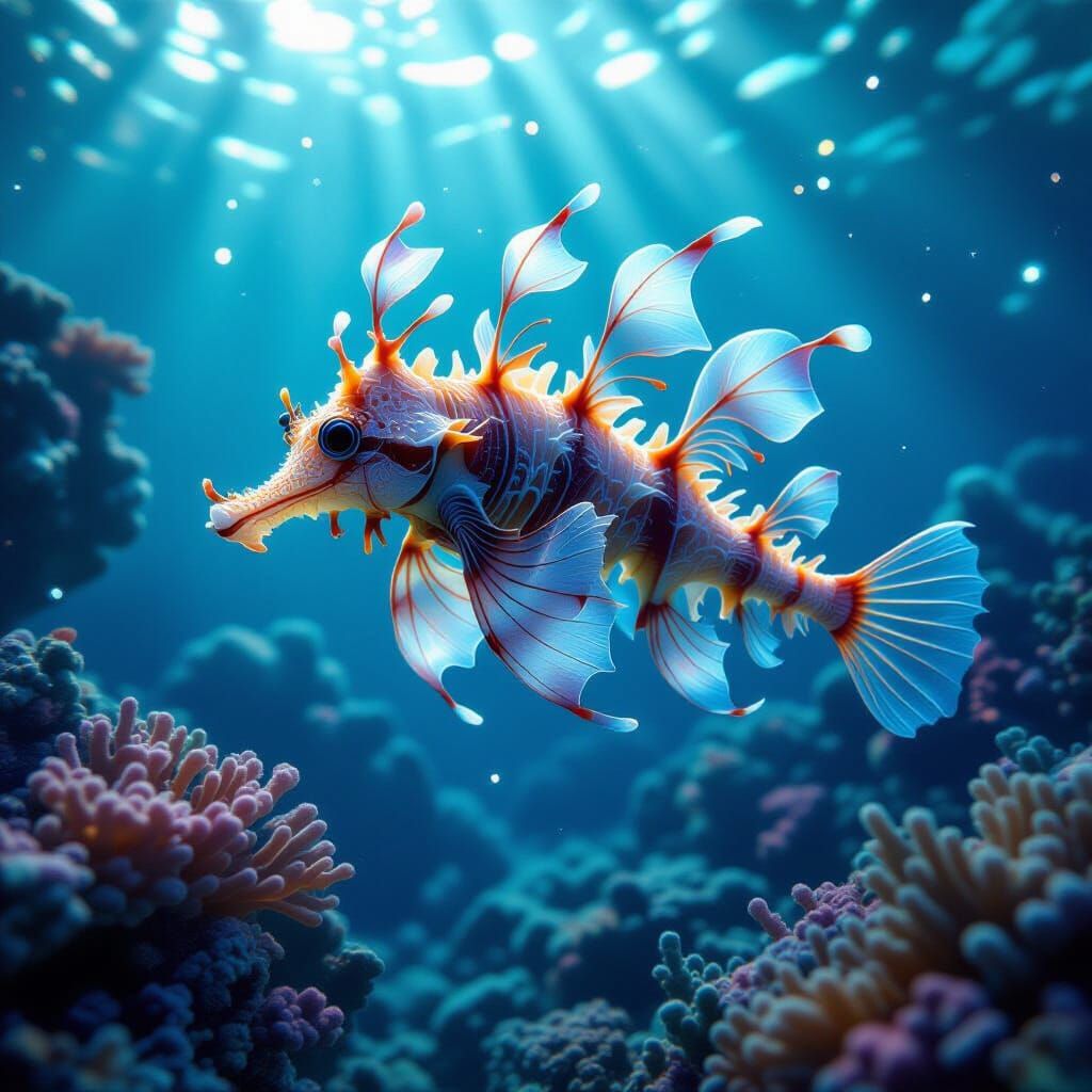 The leafy sea dragon.   by @Elena