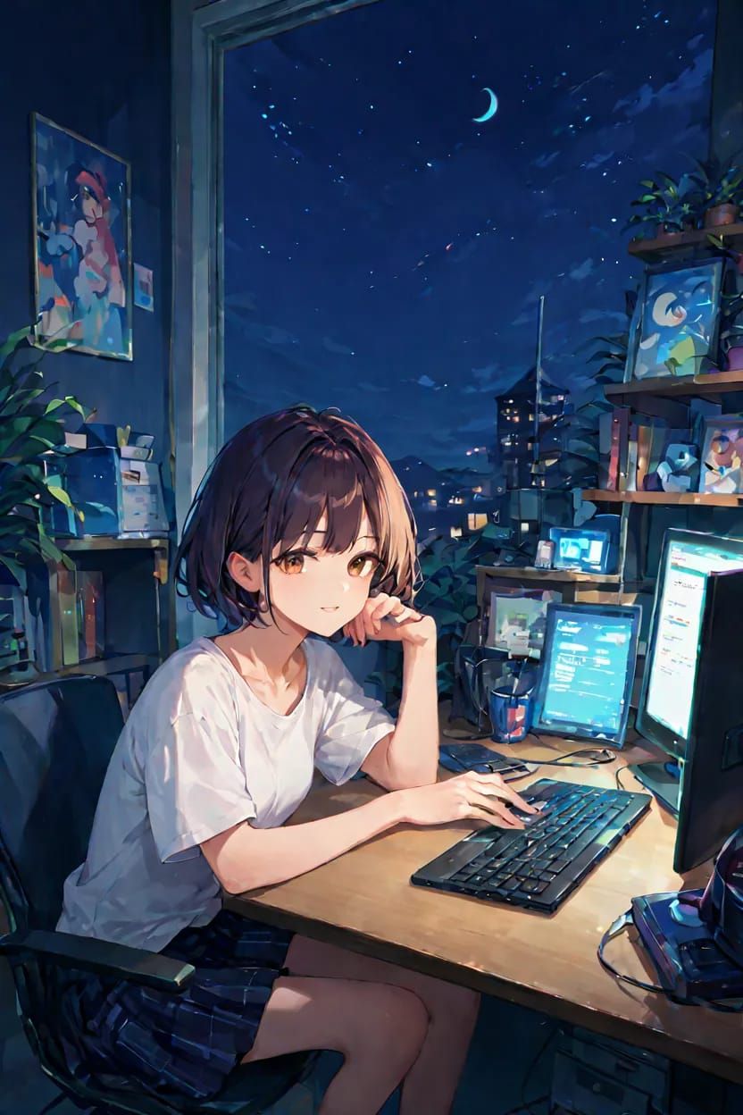 Night time ai art life - good night 🌙🌙🌙✨🌃💤😴