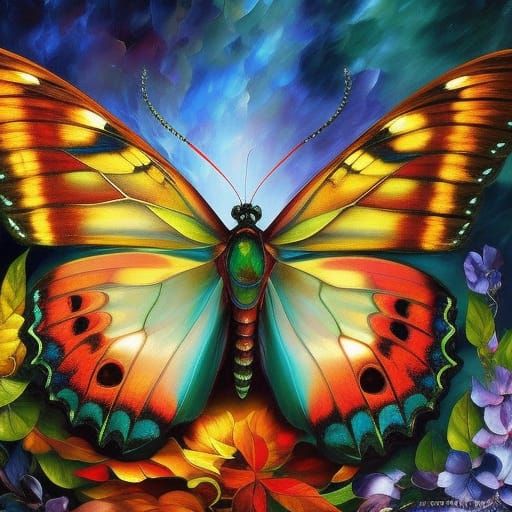 sunset butterfly - AI Generated Artwork - NightCafe Creator