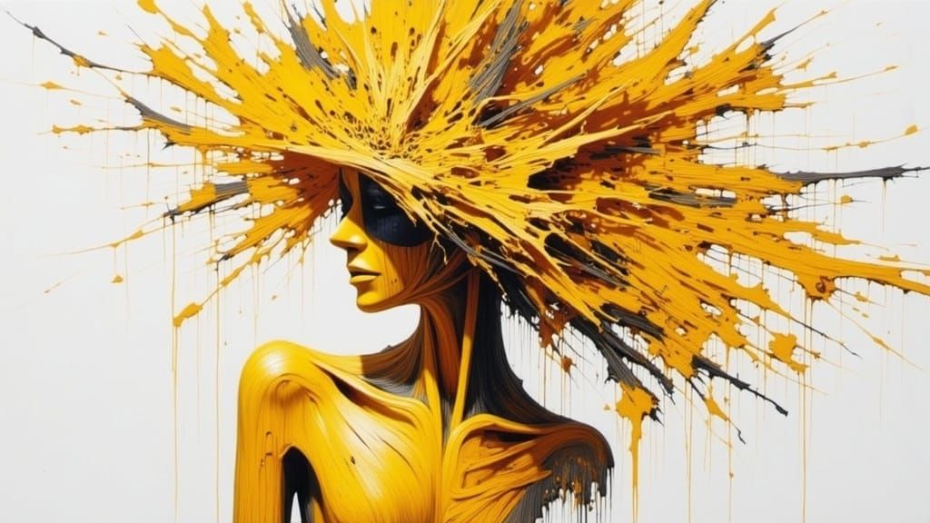 yellow impasto <lora:Wooden mask:1.0> 