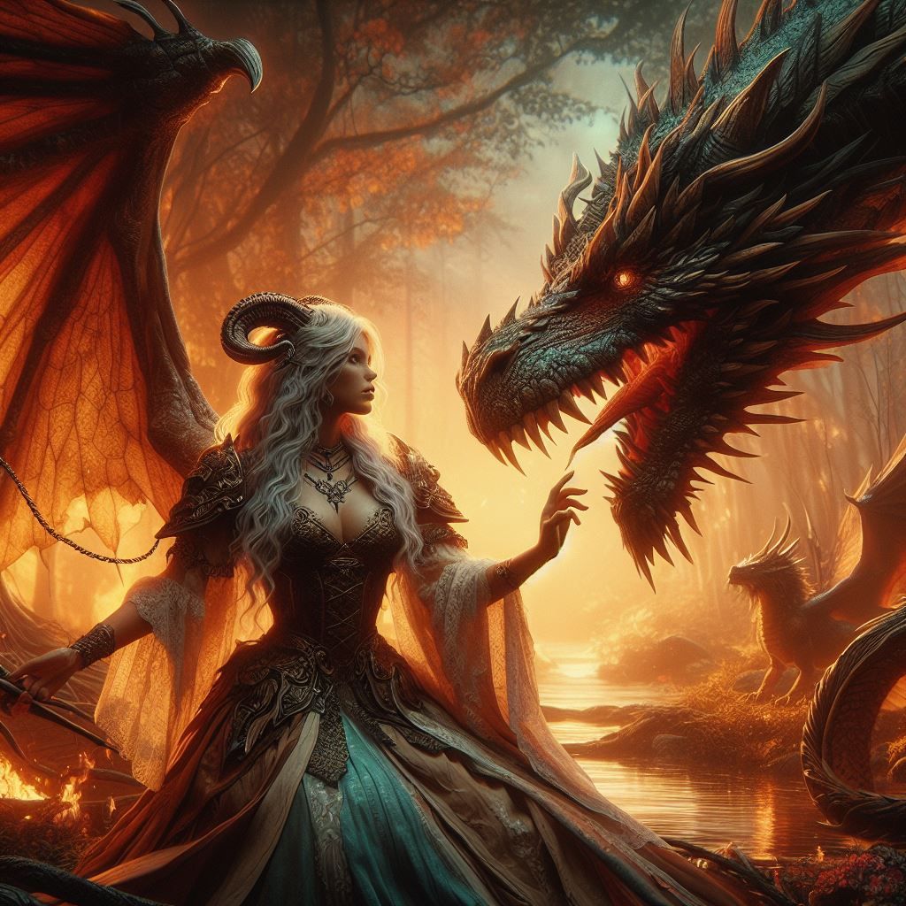 Woman  and Dragon