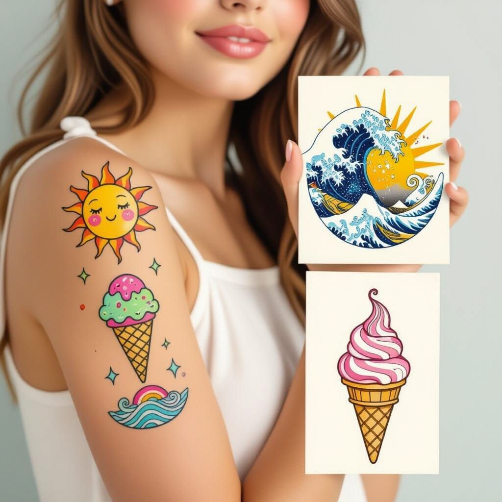 Girl's Skin Canvas with Flash Tattoo Designs