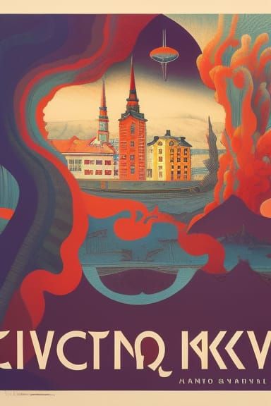 Reykjavik Iceland Travel poster, by Canaletto, Victo Ngai, T...
