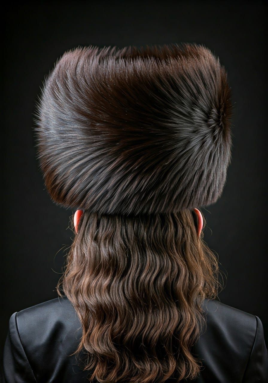 Elegant Black Shtreimel in Grandiose Traditional Style