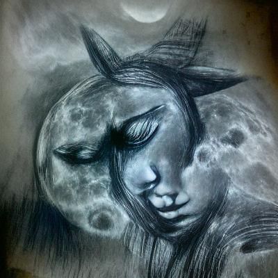 Charcoal sketch; remembering the moonlight