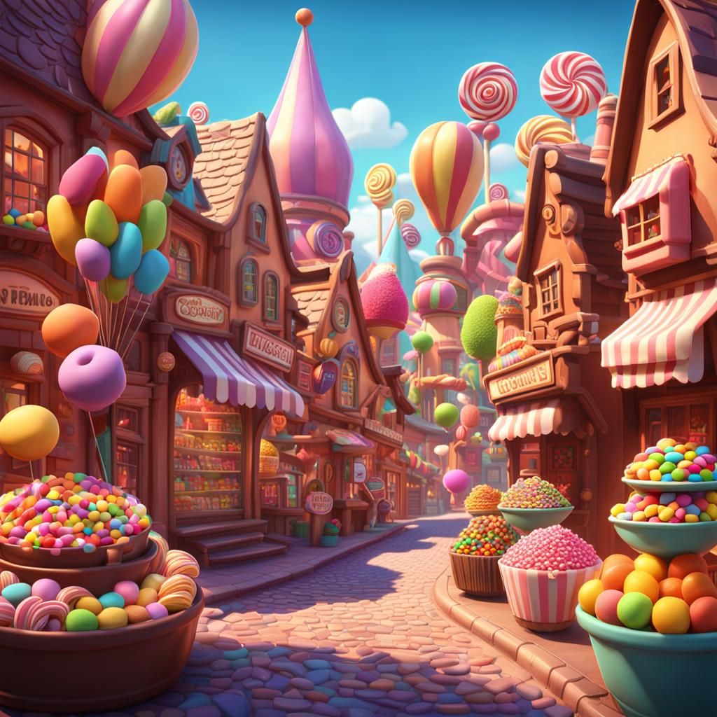 A candy town! AI Generated Artwork NightCafe Creator