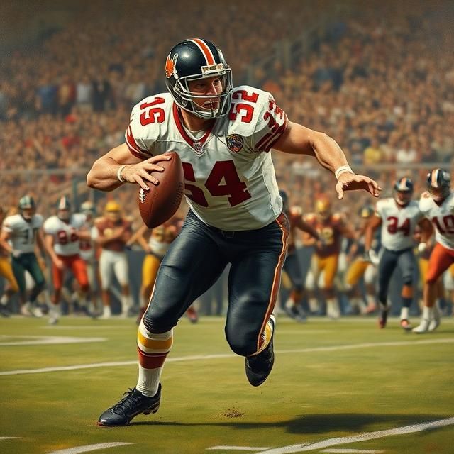 ARNOLD SCHWARZENEGGER PLAYING FOOTBALL FOR THE WASHINGTON CO...