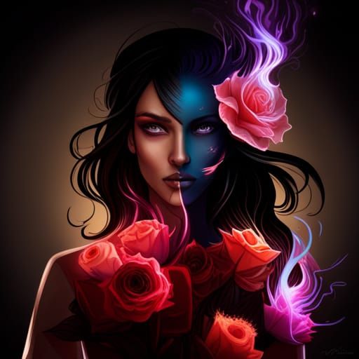flower and flames AI Generated Artwork NightCafe Creator