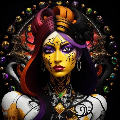 Gorgeous Glorious, Orbital, Organic, Visceral, Dada, Hyper-realism, Expressionist, Abstract, Calligraphy, Psychedelic, Fine detail, Dark sha...