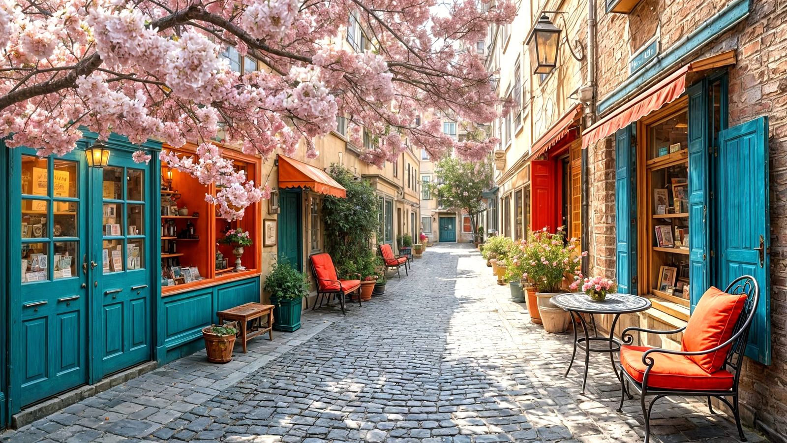 This charming cobblestone street feels like stepping into a painting, where every corner brims with life ...  by @undefined