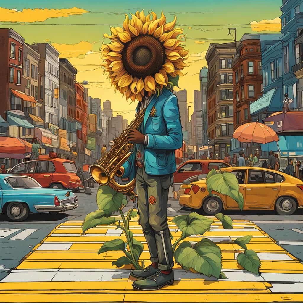 Dreamer's Saxophone Sunflower Delight