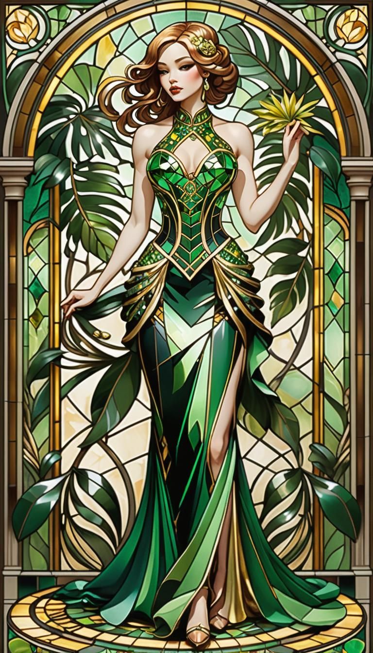 Stained Glass Flowers Collection - Palm