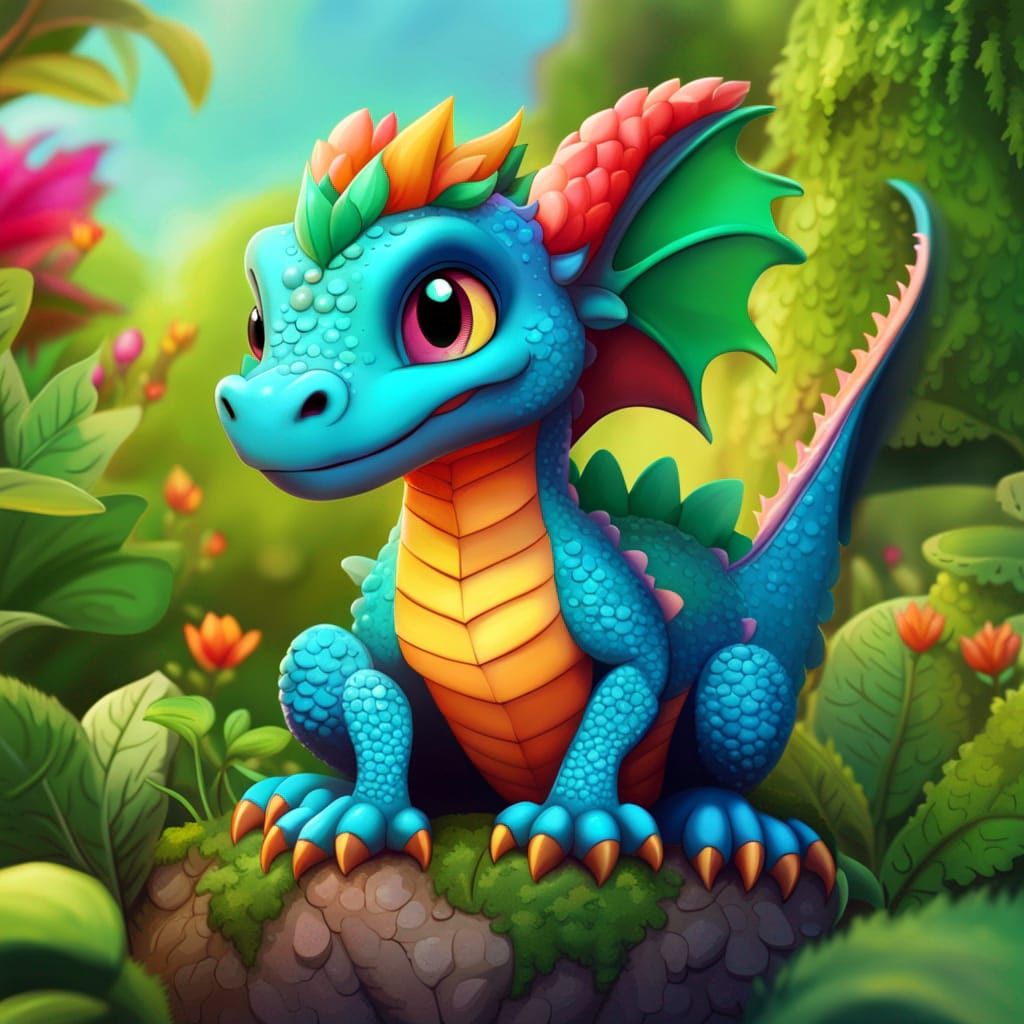 Portrait of a Cute Little Dragon - AI Generated Artwork - NightCafe Creator