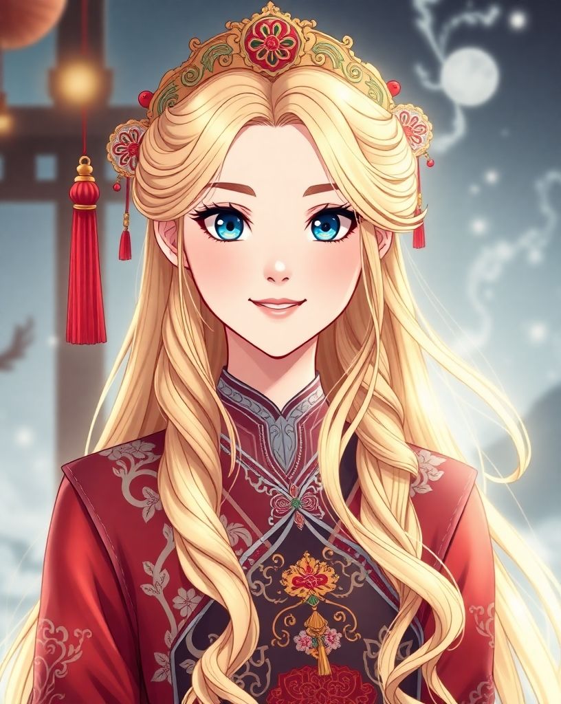 A golden haired beauty Goddess